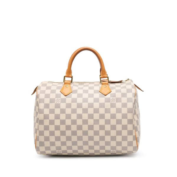 Pre-owned Louis Vuitton Damier Azur Speedy 30 White