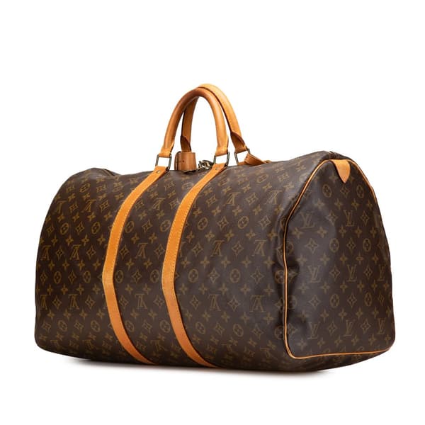 Pre-owned Louis Vuitton Monogram Keepall 55 Brown