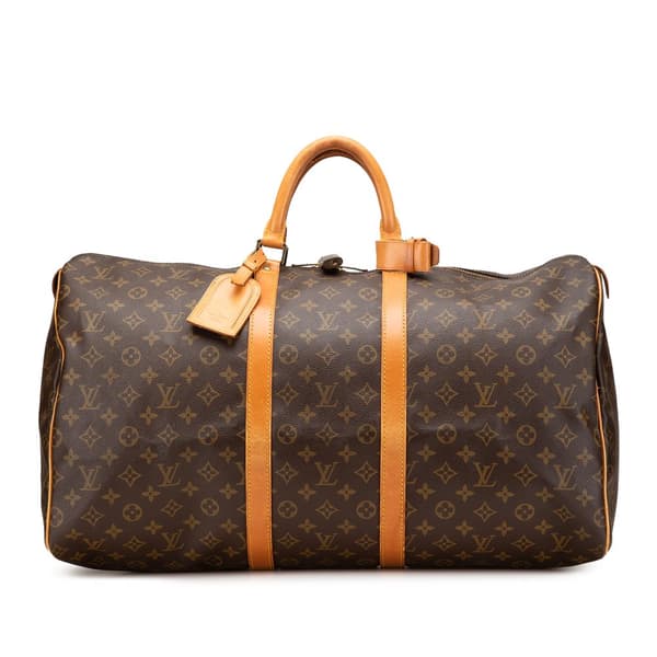 Pre-owned Louis Vuitton Monogram Keepall 55 Brown