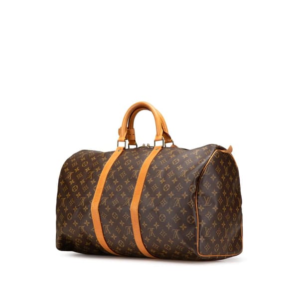 Pre-owned Louis Vuitton Monogram Keepall 50 Brown