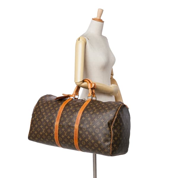 Pre-owned Louis Vuitton Monogram Keepall 55 Brown