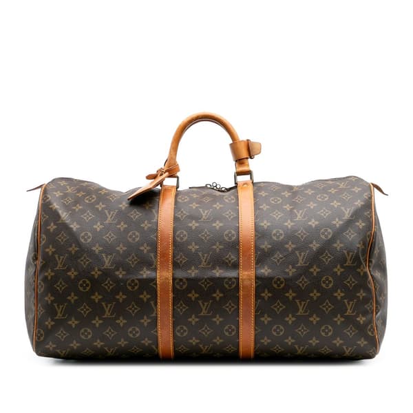 Pre-owned Louis Vuitton Monogram Keepall 55 Brown