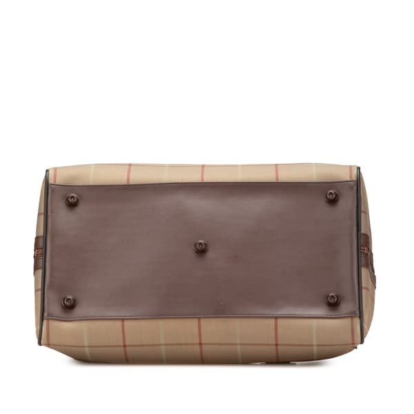 Pre-owned Burberry Vintage Check Canvas Travel Bag Brown