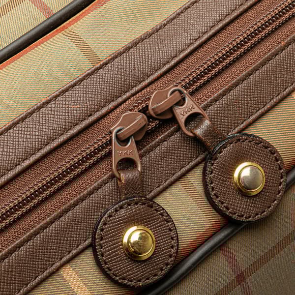 Pre-owned Burberry Vintage Check Canvas Travel Bag Brown