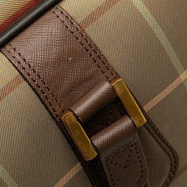 Pre-owned Burberry Vintage Check Canvas Travel Bag Brown