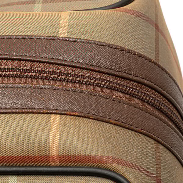 Pre-owned Burberry Vintage Check Canvas Travel Bag Brown