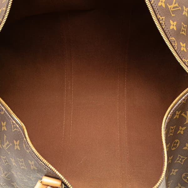 Pre-owned Louis Vuitton Monogram Keepall Bandouliere 55 Brown