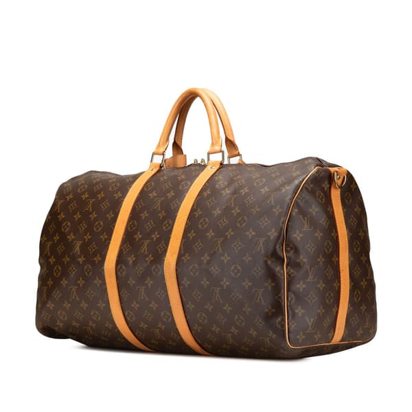 Pre-owned Louis Vuitton Monogram Keepall Bandouliere 55 Brown