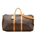 Miniatyrbild 1 av 10: Pre-owned Louis Vuitton Monogram Keepall Bandouliere 55 Brown
