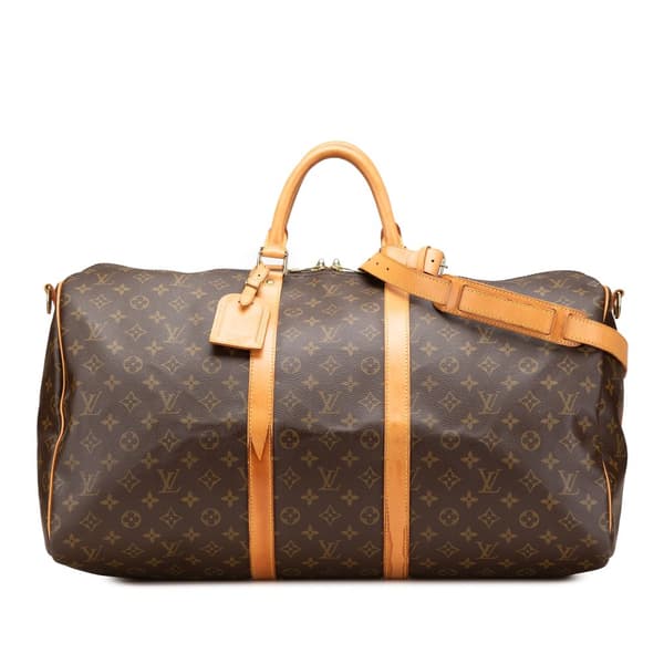 Pre-owned Louis Vuitton Monogram Keepall Bandouliere 55 Brown