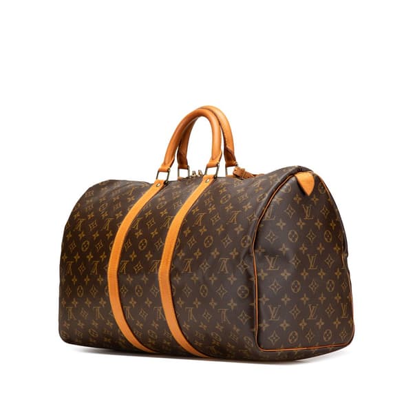 Pre-owned Louis Vuitton Monogram Keepall 50 Brown