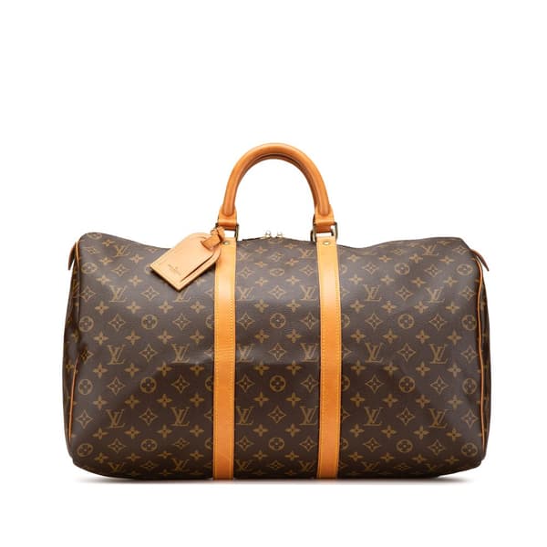 Pre-owned Louis Vuitton Monogram Keepall 50 Brown