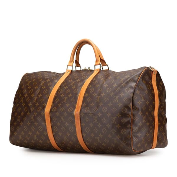 Pre-owned Louis Vuitton Monogram Keepall Bandouliere 60 Brown