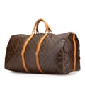 Miniatyrbild 2 av 10: Pre-owned Louis Vuitton Monogram Keepall Bandouliere 60 Brown