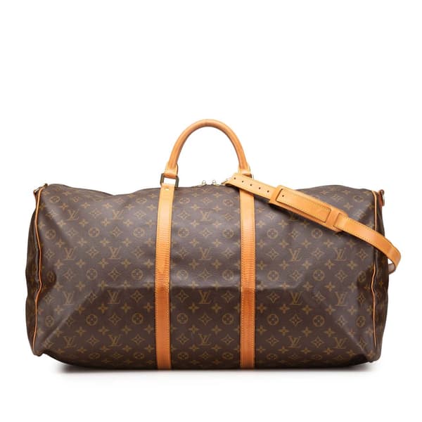 Pre-owned Louis Vuitton Monogram Keepall Bandouliere 60 Brown
