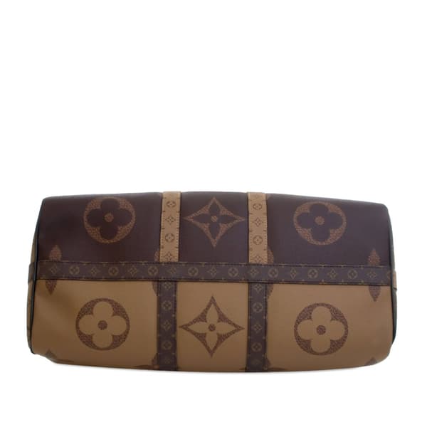 Pre-owned Louis Vuitton Monogram Giant Reverse Keepall Bandouliere 45 Brown