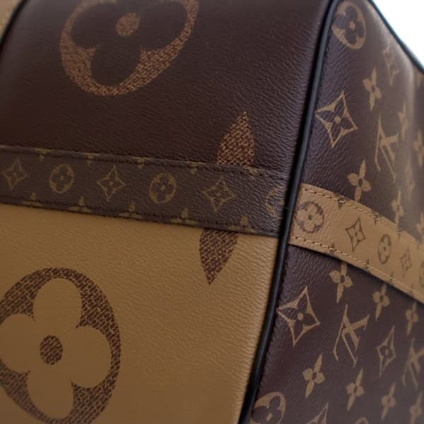 Pre-owned Louis Vuitton Monogram Giant Reverse Keepall Bandouliere 45 Brown