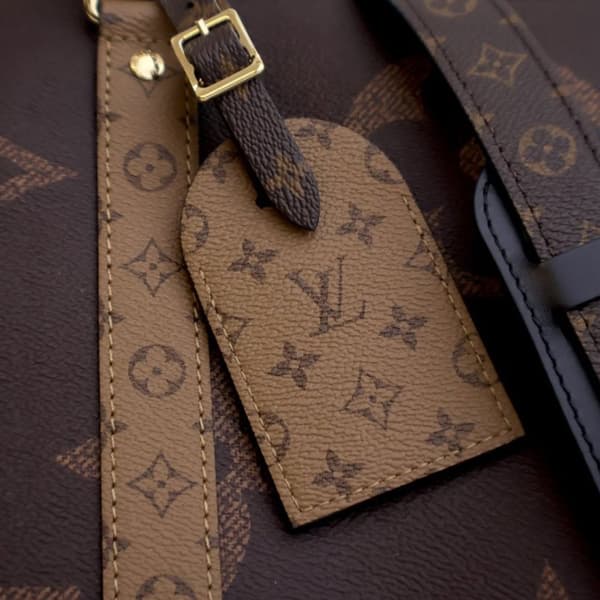Pre-owned Louis Vuitton Monogram Giant Reverse Keepall Bandouliere 45 Brown