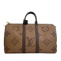 Miniatyrbild 1 av 10: Pre-owned Louis Vuitton Monogram Giant Reverse Keepall Bandouliere 45 Brown