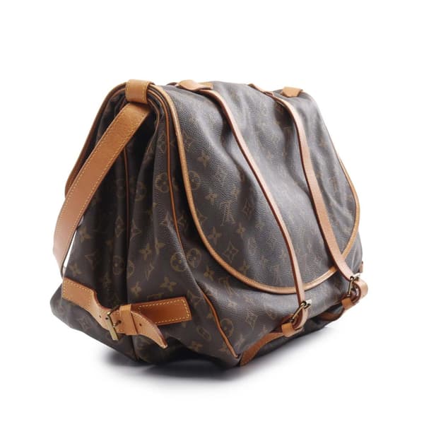 Pre-owned Louis Vuitton Monogram Saumur 43 Brown