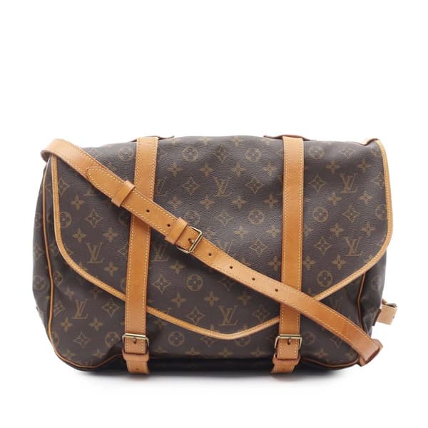 Pre-owned Louis Vuitton Monogram Saumur 43 Brown