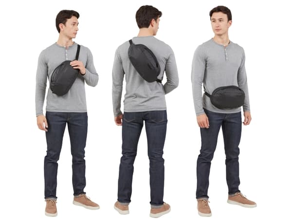 Thule Tact TACTWP05, Gutt, Diagonalt hengende bag, Glidelås, Mobillomme, Nøkkellomme, Pennelomme, Glidelåslomme, 17,8 cm (7"), Sort
