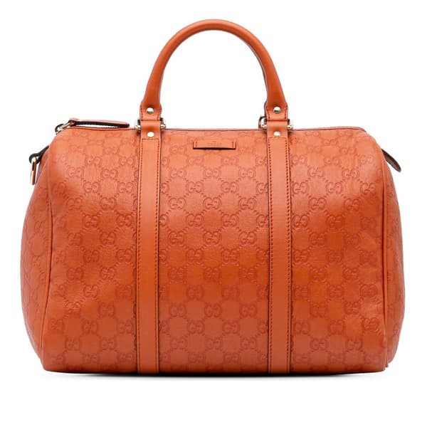 Pre-owned Gucci Guccissima Joy Boston Bag Orange
