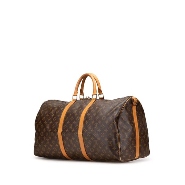 Pre-owned Louis Vuitton Monogram Keepall Bandouliere 55 Brown