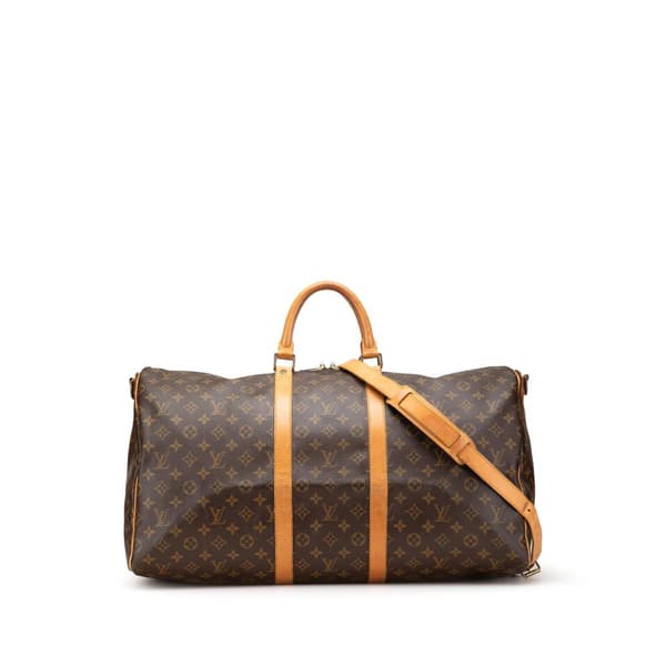 Pre-owned Louis Vuitton Monogram Keepall Bandouliere 55 Brown