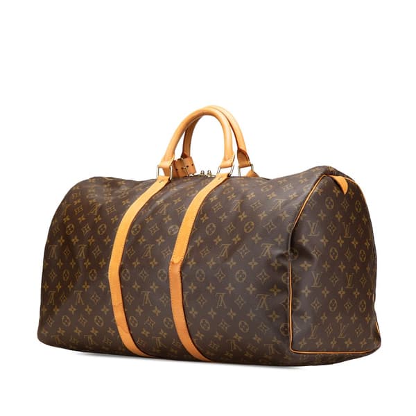 Pre-owned Louis Vuitton Monogram Keepall 55 Brown