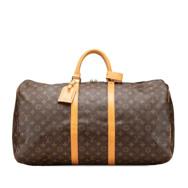 Pre-owned Louis Vuitton Monogram Keepall 55 Brown