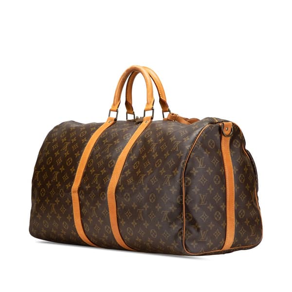 Pre-owned Louis Vuitton Monogram Keepall Bandouliere 55 Brown