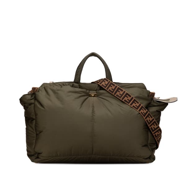 Pre-owned Fendi Anrealage Nylon Peekaboo Travel Bag Brown