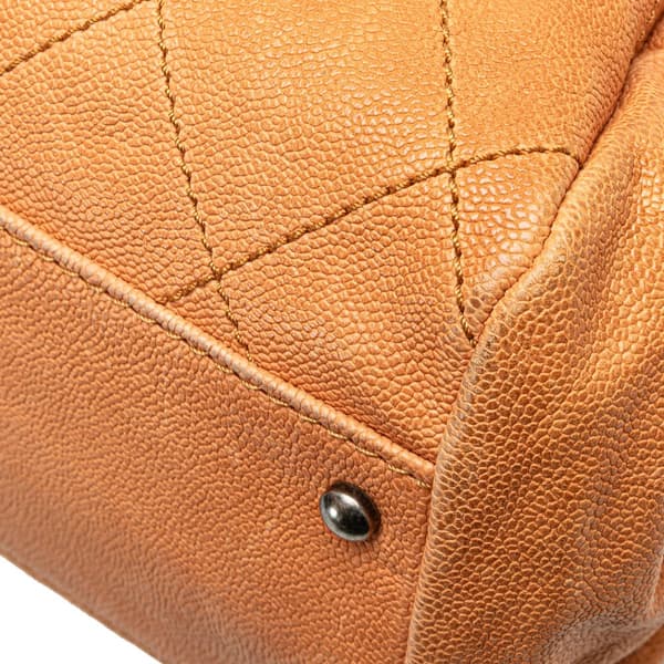 Pre-owned Chanel Small CC Quilted Caviar Outdoor Ligne Doctor Bag Brown