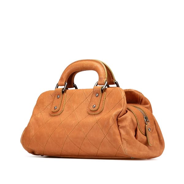 Pre-owned Chanel Small CC Quilted Caviar Outdoor Ligne Doctor Bag Brown