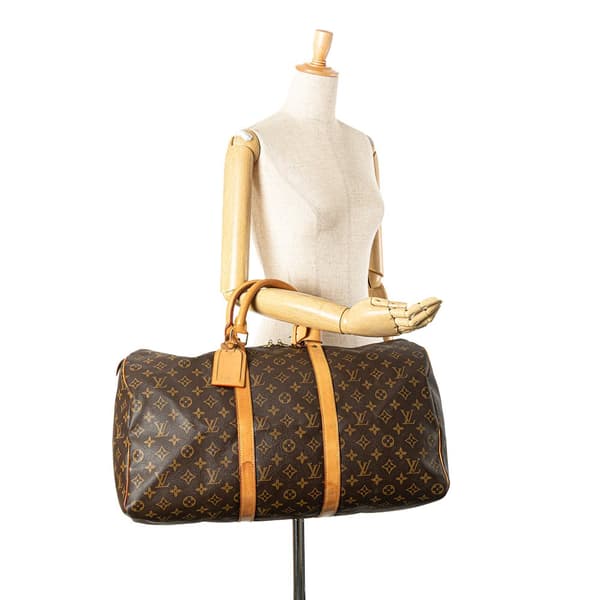 Pre-owned Louis Vuitton Monogram Keepall 50 Brown