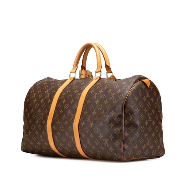 Pre-owned Louis Vuitton Monogram Keepall 50 Brown