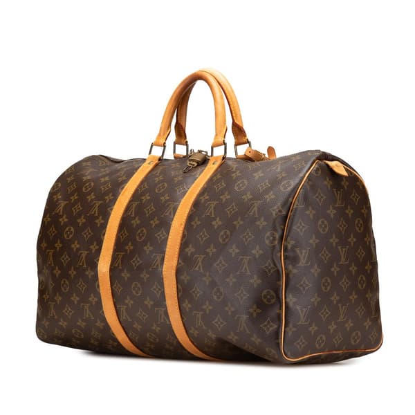 Pre-owned Louis Vuitton Monogram Keepall 50 Brown