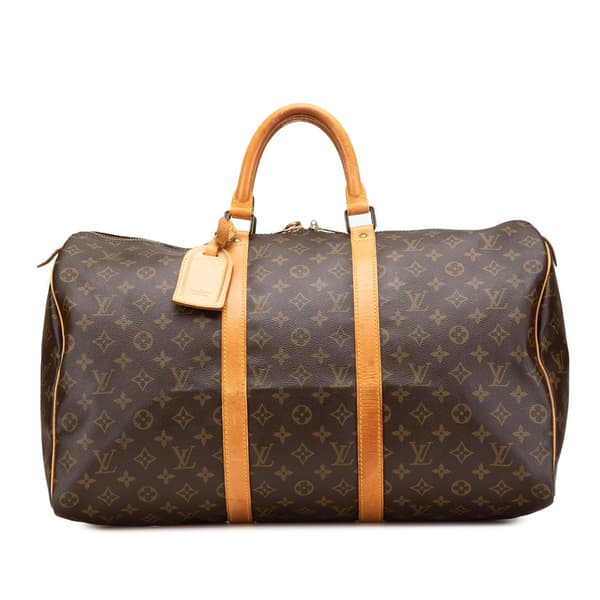 Pre-owned Louis Vuitton Monogram Keepall 50 Brown