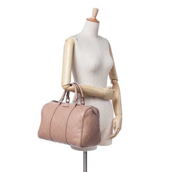 Pre-owned Gucci Medium Guccissima Joy Boston Bag Pink