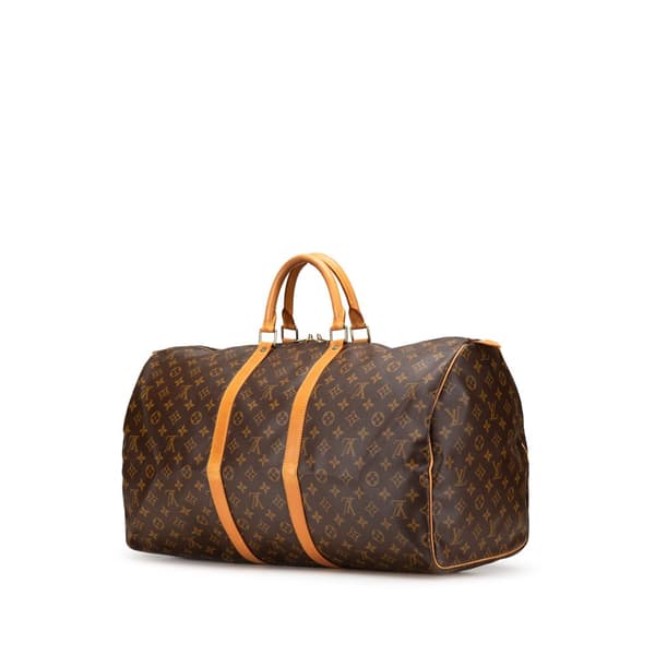 Pre-owned Louis Vuitton Monogram Keepall 55 Brown