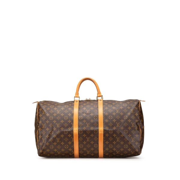 Pre-owned Louis Vuitton Monogram Keepall 55 Brown