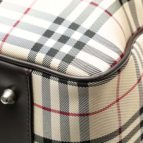 Pre-owned Burberry House Check Canvas Travel Bag Brown
