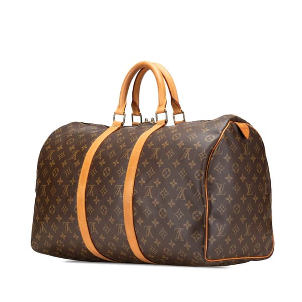 Pre-owned Louis Vuitton Monogram Keepall 50 Brown