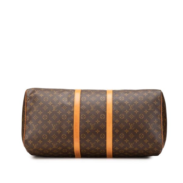 Pre-owned Louis Vuitton Monogram Keepall 55 Brown