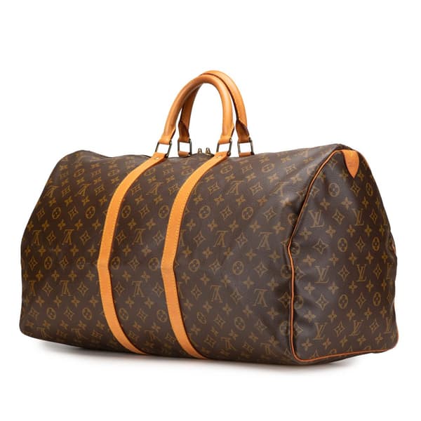 Pre-owned Louis Vuitton Monogram Keepall 55 Brown