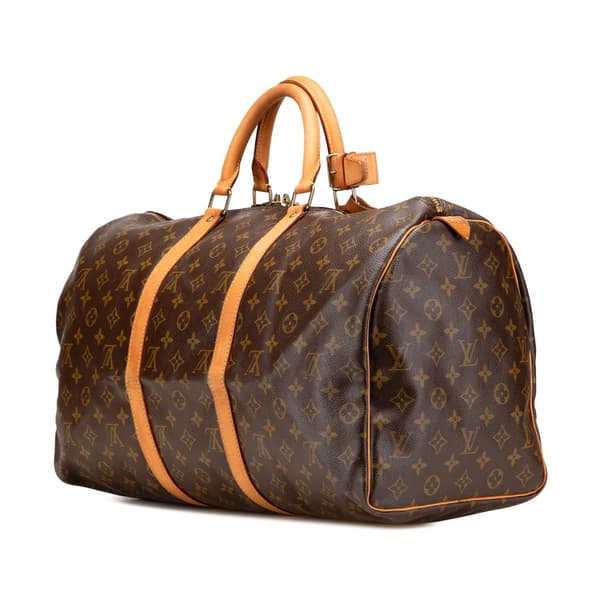 Pre-owned Louis Vuitton Monogram Keepall 50 Brown