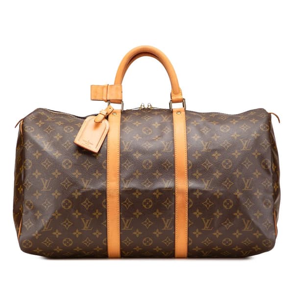 Pre-owned Louis Vuitton Monogram Keepall 50 Brown