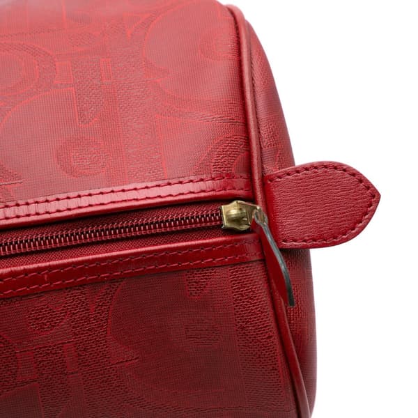 Pre-owned Dior Diorissimo Trotter Coated Canvas Travel Bag Red
