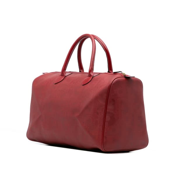 Pre-owned Dior Diorissimo Trotter Coated Canvas Travel Bag Red